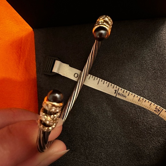 David Yurman Black Helena End Station Bracelet Tahiti Pearls, Diamonds 18K Gold - Picture 5 of 10